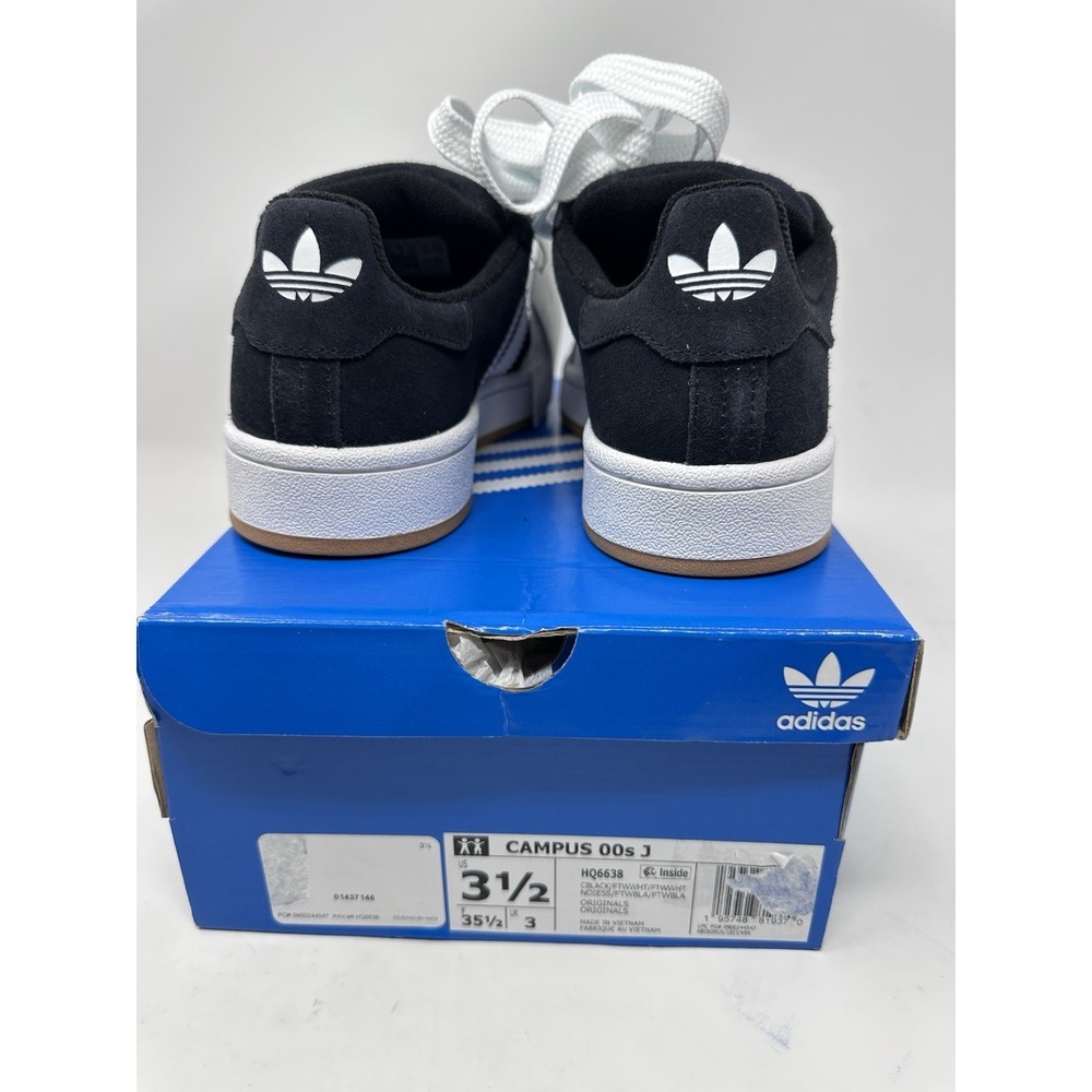 New Kids Adidas Campus 00S J Size 3 1/2 UK 3 Black White Shoes - Picture 4 of 7